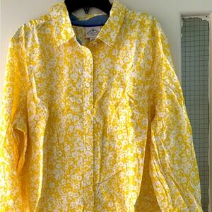 EUC Yellow Floral Button-Up Shirt